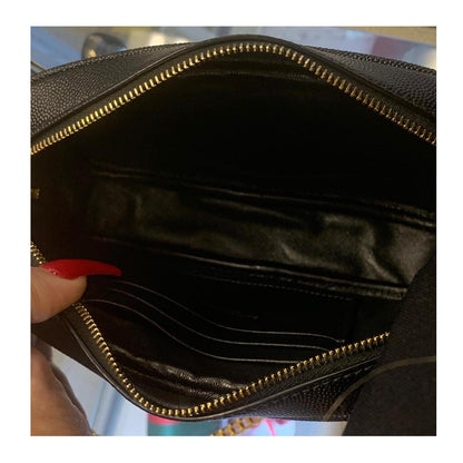 YVES SAINT LAURENT Mini Lou Grain De Poudre Camera Bag Black