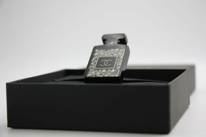 Chanel D18B Black Resin Bubble Perfume Bottle Brooch