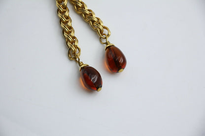 Chanel Vintage 1996 Gripoix Red Bead Gold-plated Long Necklace/Stacked Necklace/Waist Chain