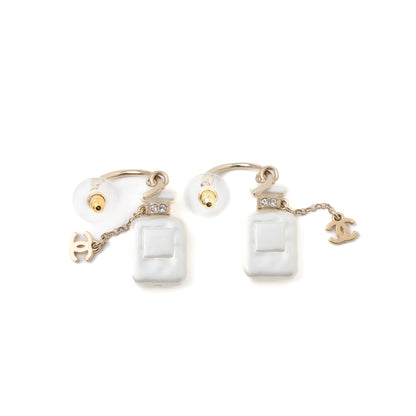 Chanel No.5 Perfume Earring Light Gold Tone