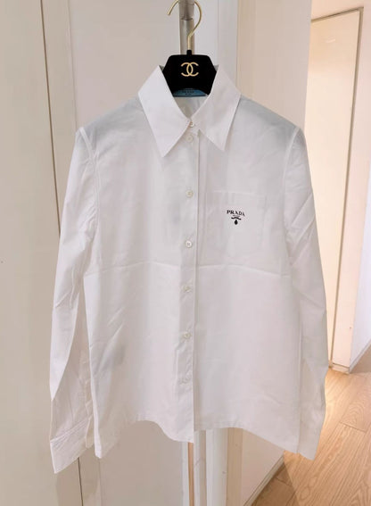 Prada logo-print poplin shirt