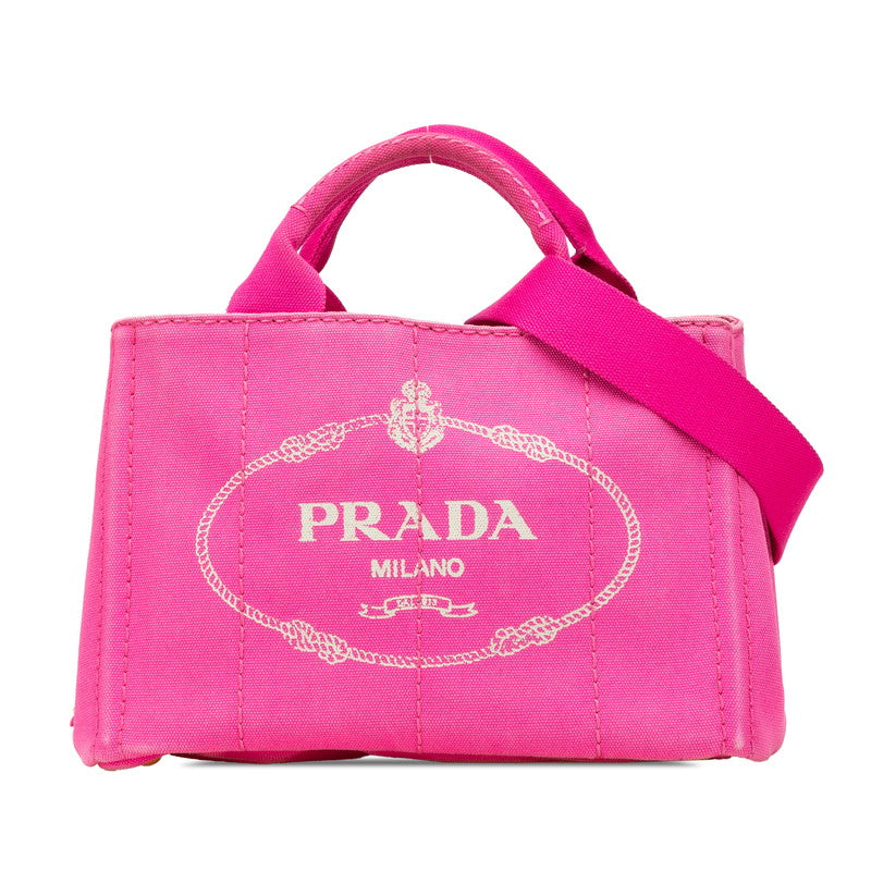 Prada Canapa Triangle Logo Canvas 2way Bag