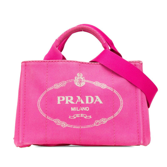 Prada Canapa Triangle Logo Canvas 2way Bag