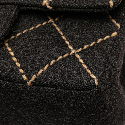 Chanel Mini Matelasse Wild Stitch Wool Shoulder Bag