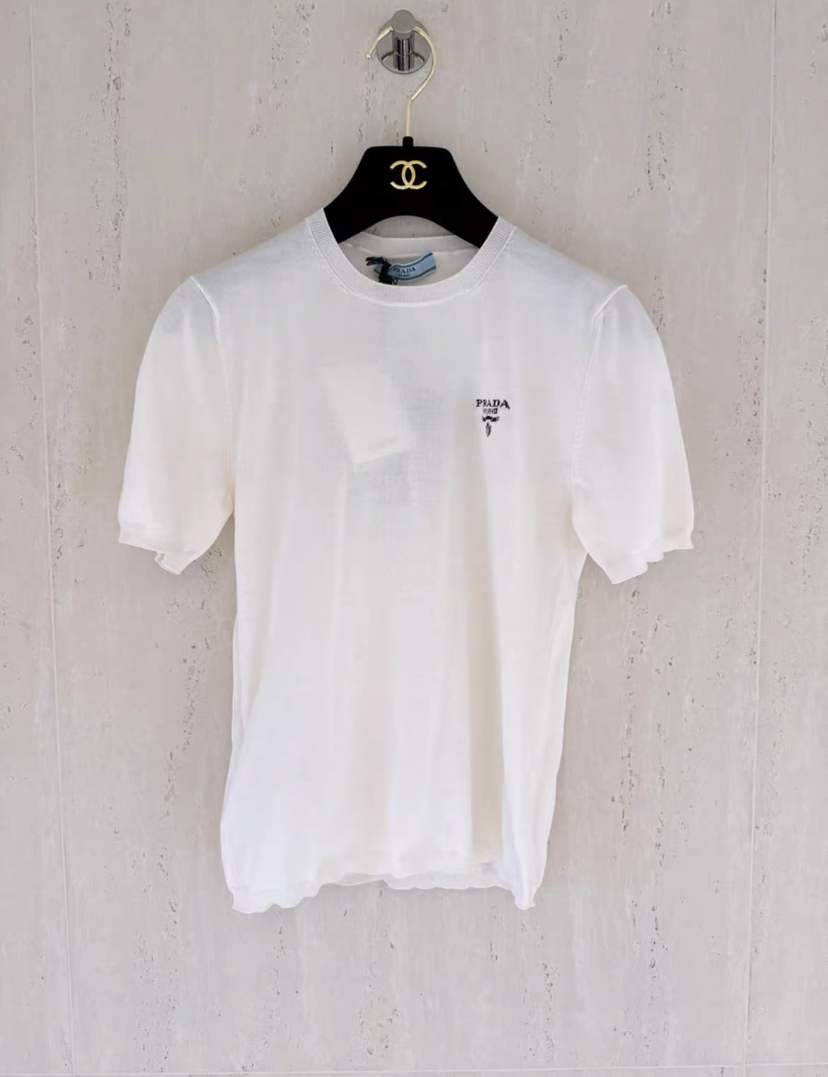 Prada 24 white knitted t-shirt size 36