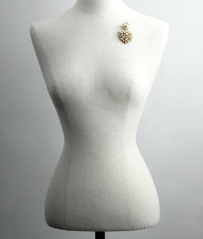 Chanel Vintage 02P Gold-plated & Imitation Pearl Heart-shaped Pendant Brooch