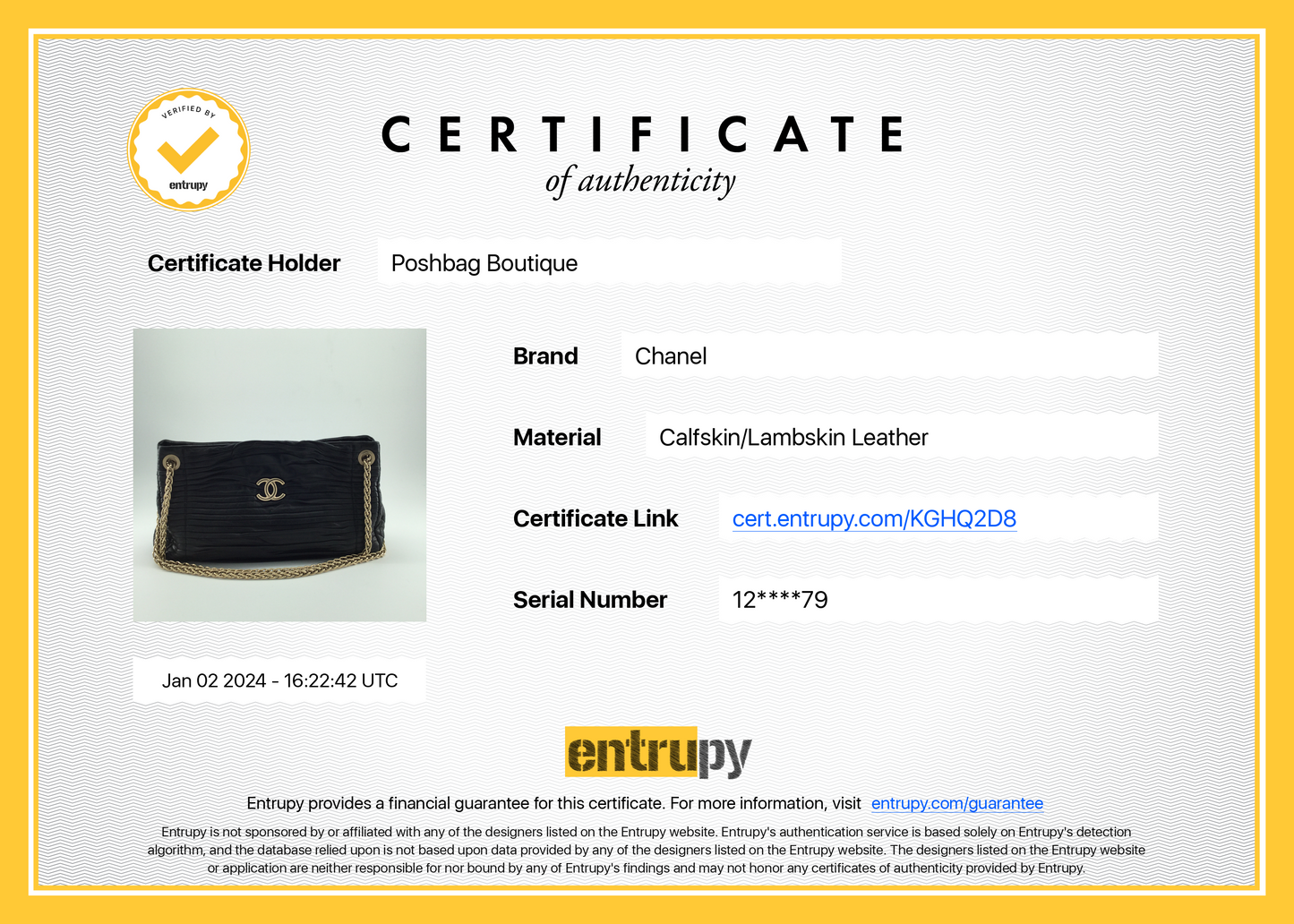 Chanel CC Accordion Pleated Lambskin Leather Chain Bag