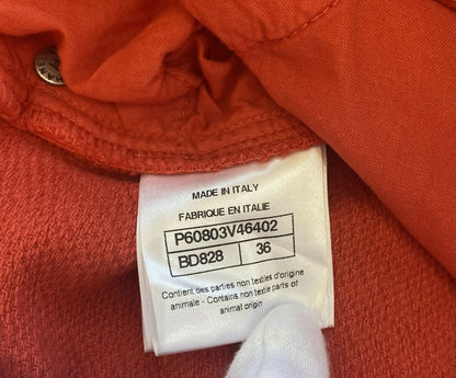 Chanel 2019 Coral Red Cotton CC Buckle Shorts FR 36