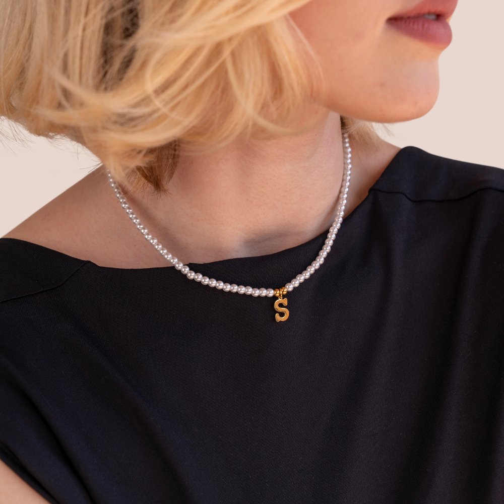 Letter Pearl Necklace