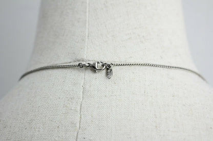 Chanel 10V Rhinestone Silver CC Mark Necklace