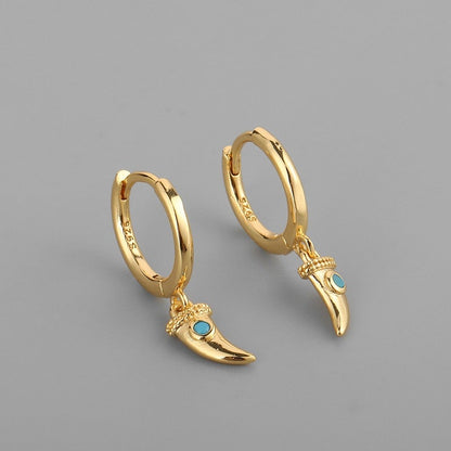 Lucky Horn Hoop Earrings