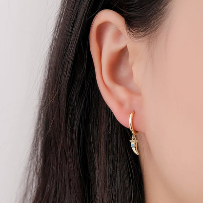 Lucky Horn Hoop Earrings