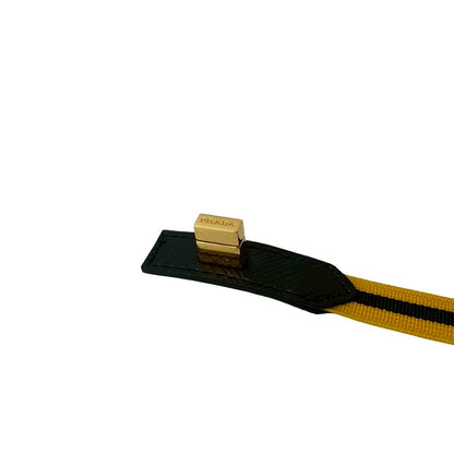 Prada Turnlock Nylon Saffiano Leather Bracelet