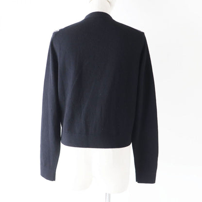 Chanel Cashmere Cardigan COCO Button Black White