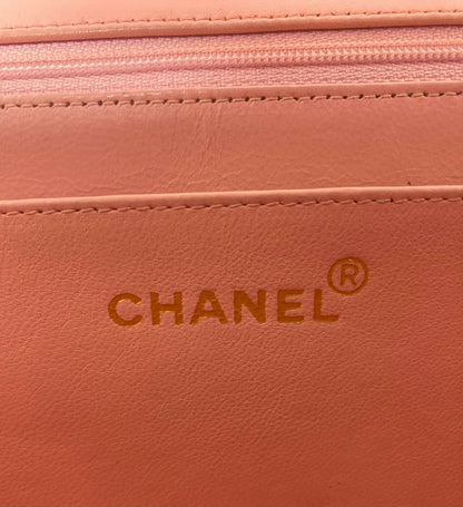 Chanel Vintage 90’s Barbie Pink Lambskin Maxi 24K Gold Hardware