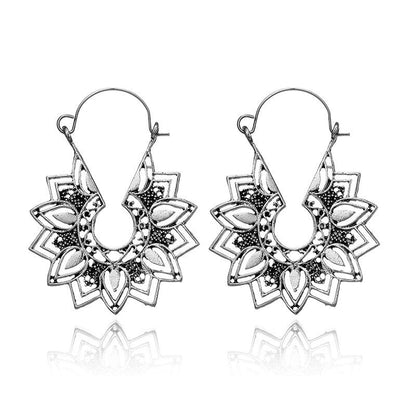Mandala Flower Drop Earrings