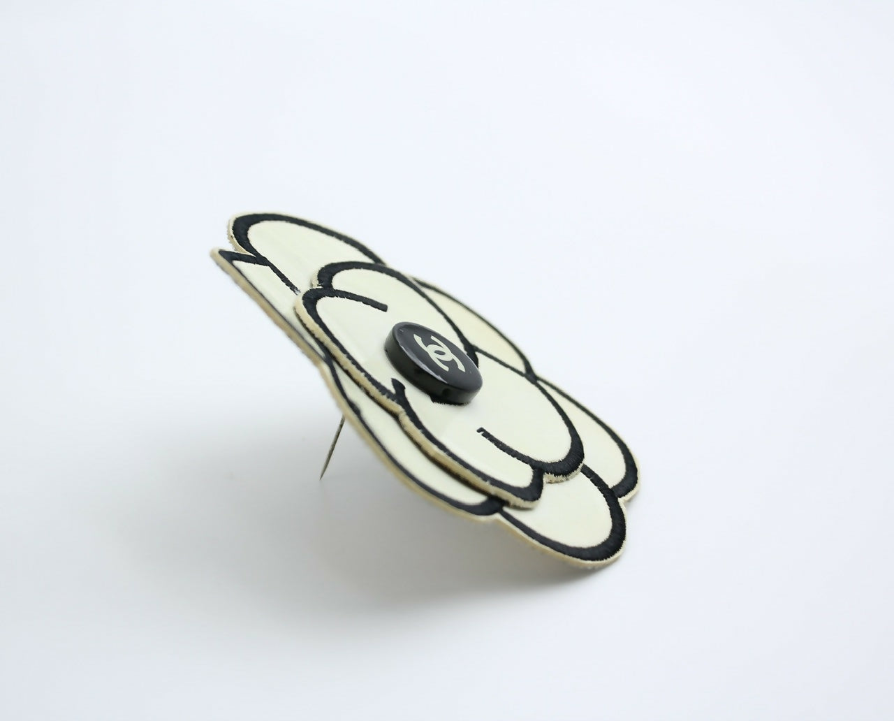 Chanel Vintage 1995 Rubber Spring/Summer White Camellia Brooch