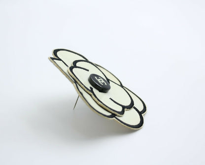 Chanel Vintage 1995 Rubber Spring/Summer White Camellia Brooch
