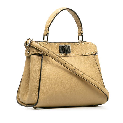 Fendi Peekaboo Mini Selleria Leather 2way Bag
