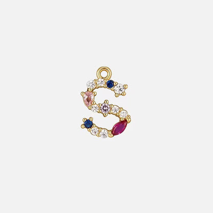 Mila Crystal Letter Charm Necklace