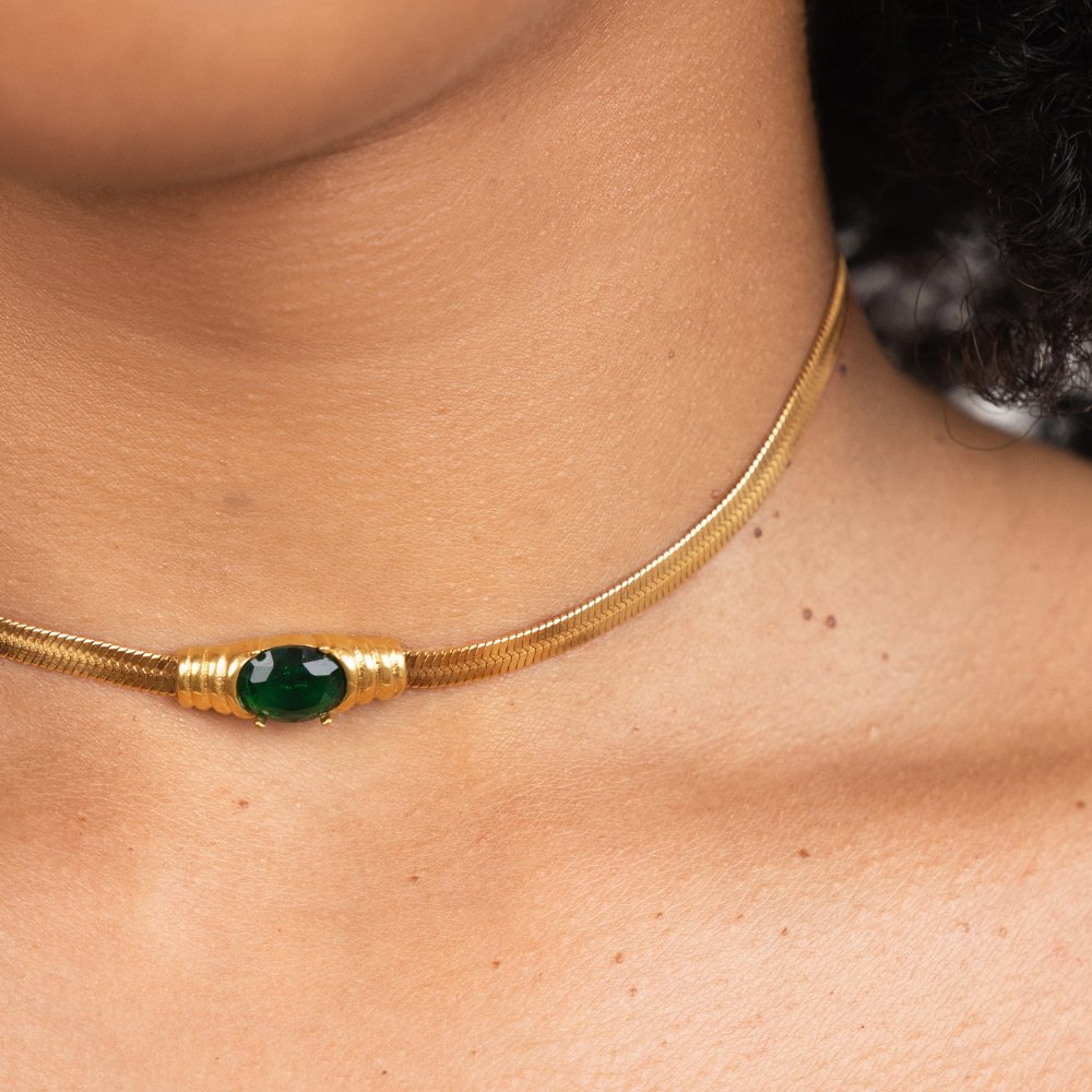Monica Green Crystal Necklace