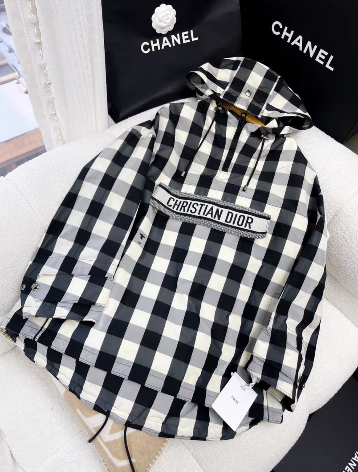 Dior 23 black and white plaid jackets