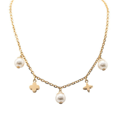Louis Vuitton Charmy Pearl Monogram Flower Necklace
