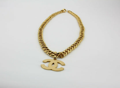 Chanel Vintage 93P Gold-plated Large CC Wave Rotating Lock Long Waist Chain