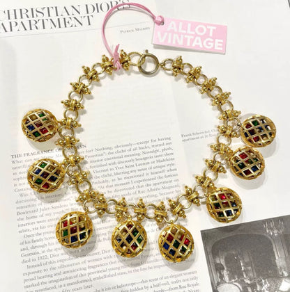 Vintage Chanel glass necklace birdcage style