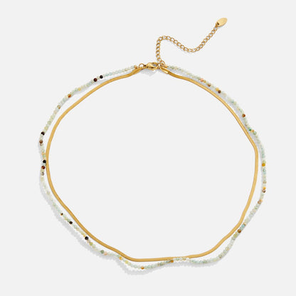 Neesa Stone Beads Layered Necklace
