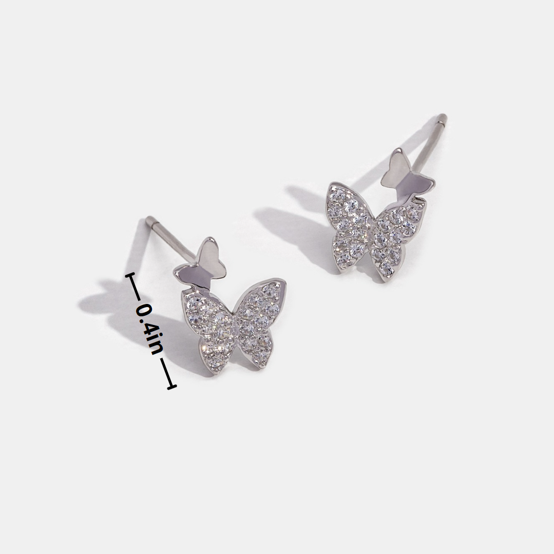 'New Beginnings' Silver Butterfly Earrings
