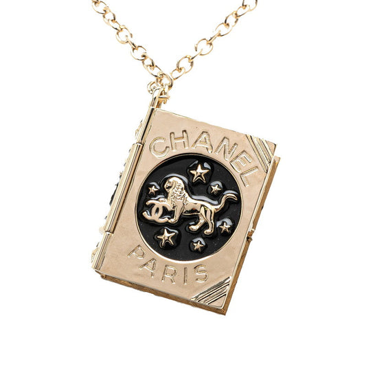 Chanel Coco Mark Book Lion Necklace