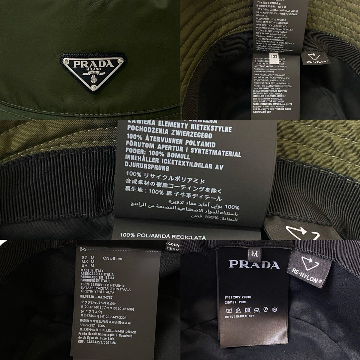 Prada Re-Nylon Cotton Polyamide Bucket Hat