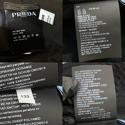 Prada Logo Raffia Bucket Hat