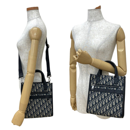Christian Dior Oblique Leather Canvas 2way Handbag