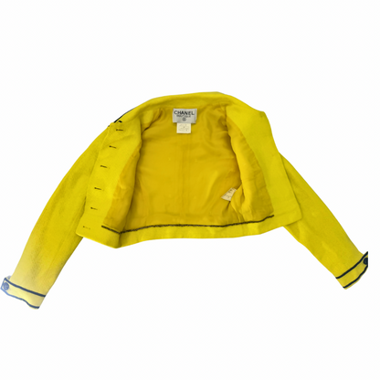 Chanel Vintage 95P Yellow Copped Jacket