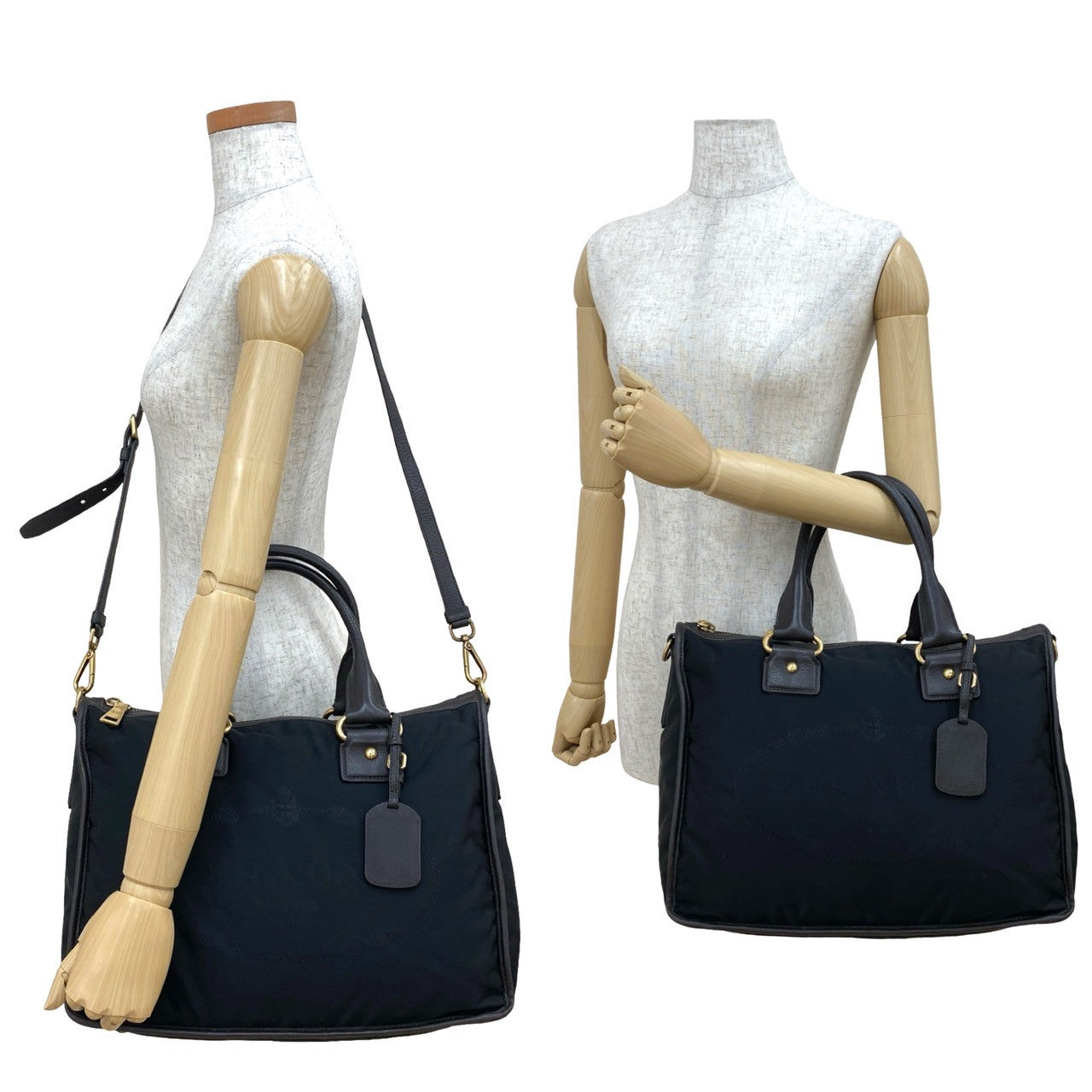 Prada Nylon Leather 2way Handbag