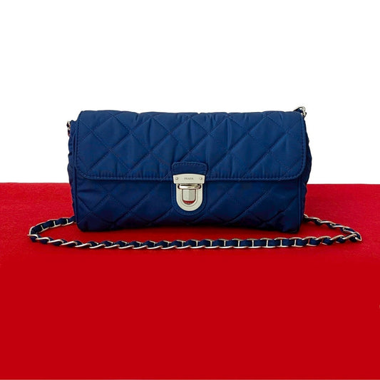 Prada Nylon Leather Shoulder Bag
