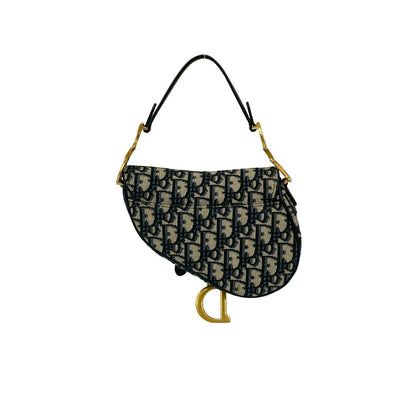 Christian Dior Saddle Bag Trotter Leather Canvas 2way Handbag