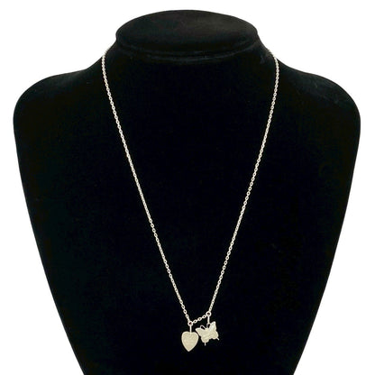 Gucci Heart Butterfly Silver 925 Necklace