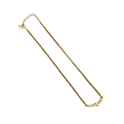 Christian Dior CD Logo Rhinestone Necklace