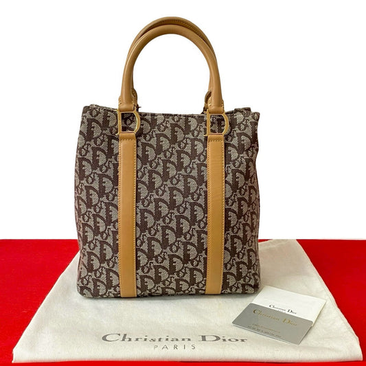 Christian Dior Trotter Canvas Leather Handbag
