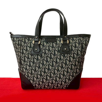 Christian Dior Trotter Canvas Leather Handbag