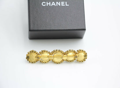 Chanel Vintage 1971-80 Rhinestone & Imitation Pearl Gray Hairpin