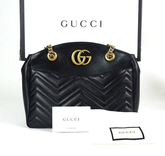 Gucci Marmont Matelasse Chevron Leather Tote Bag