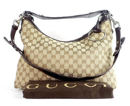 Gucci Monogram Canvas Large Hobo Bag