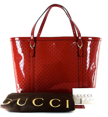 Gucci Nice Guccissima Patent Leather Tote Bag