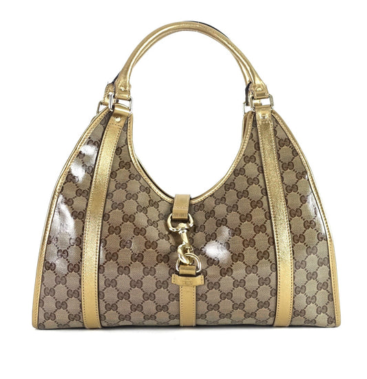Gucci Jackie O Crystal Monogram Coated Canvas Bag