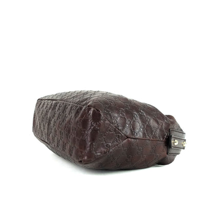 Gucci Monogram Leather Horsebit Hobo Bag