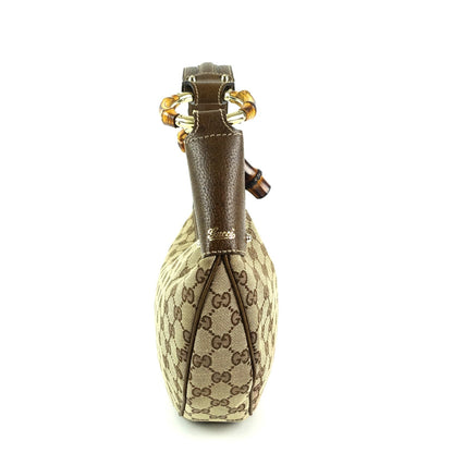 Gucci Monogram Canvas Bamboo Rings Hobo Bag